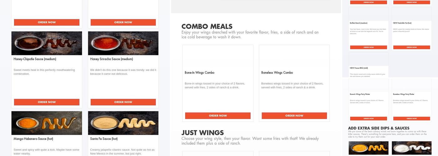 It's Just Wings Menu