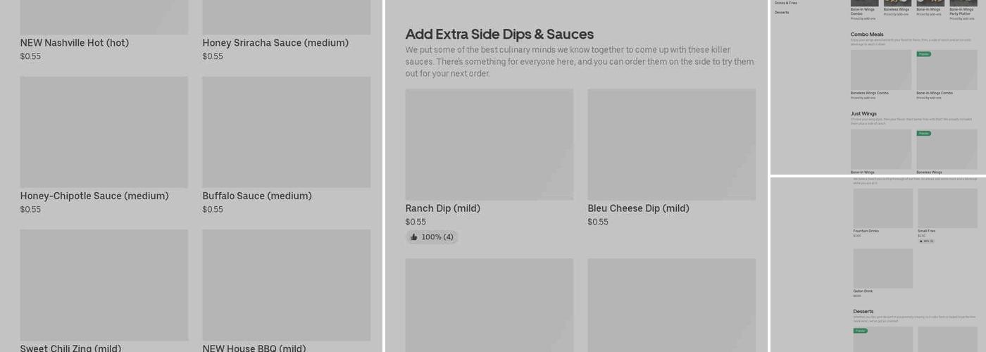 It's Just Wings Menu