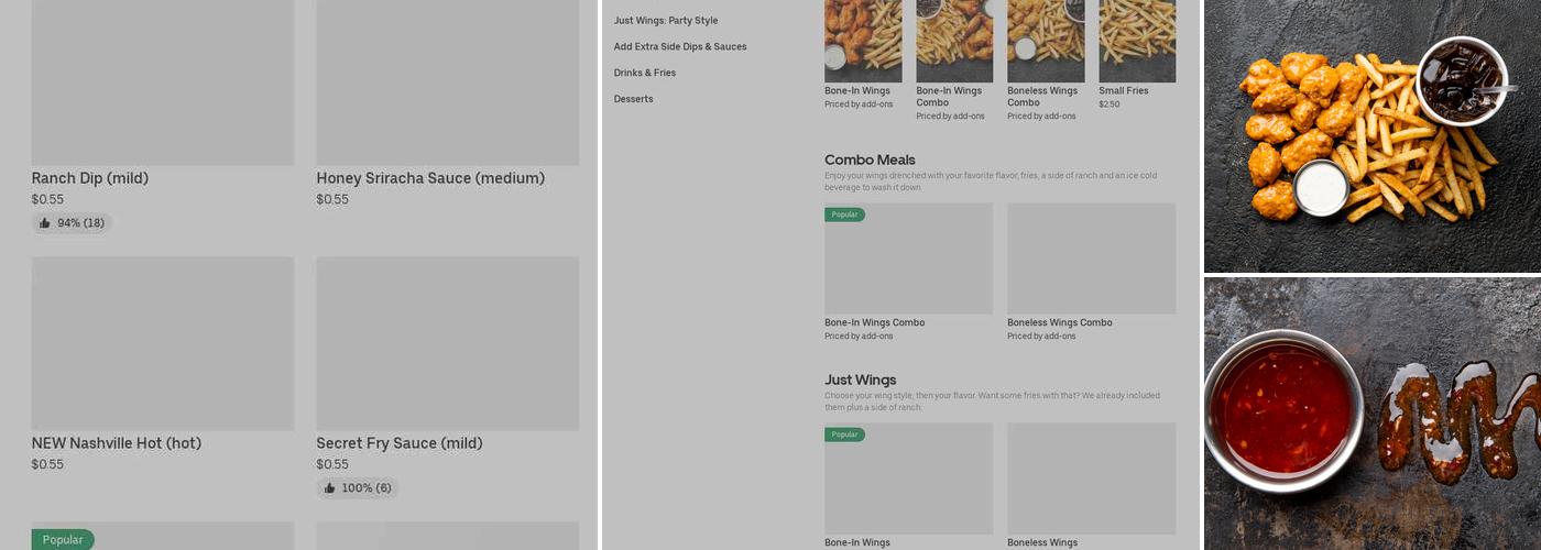 It's Just Wings Menu