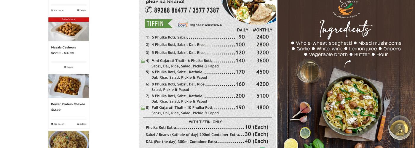 Smita's Kitchen Menu