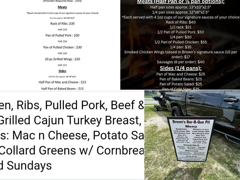 Brown's BBQ Pit Menu