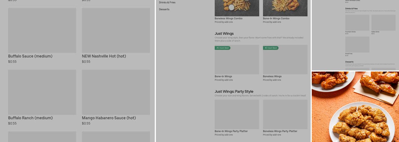 It's Just Wings Menu