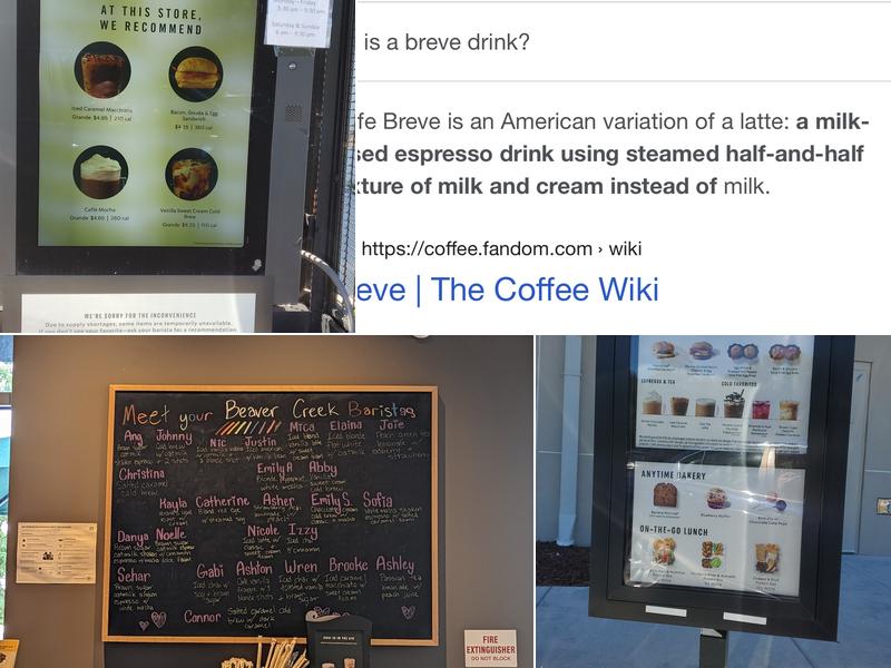 Starbucks Menu