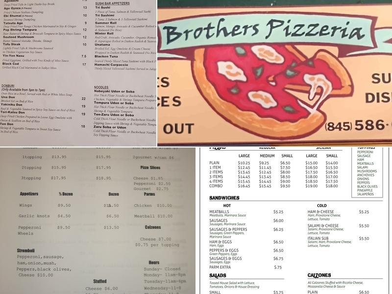 Brothers pizzeria Inc Menu