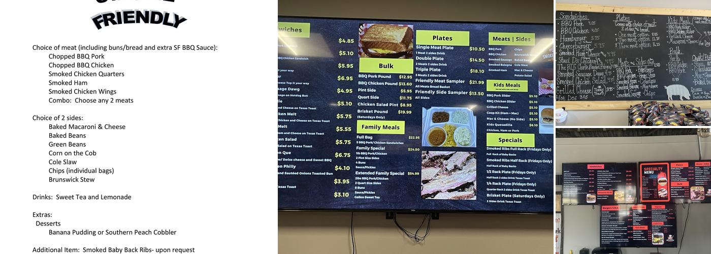 Smoke Friendly BBQ Menu