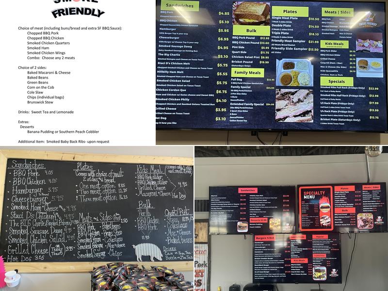 Smoke Friendly BBQ Menu