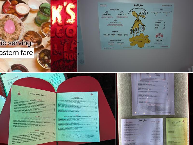 The Turk's Inn Menu
