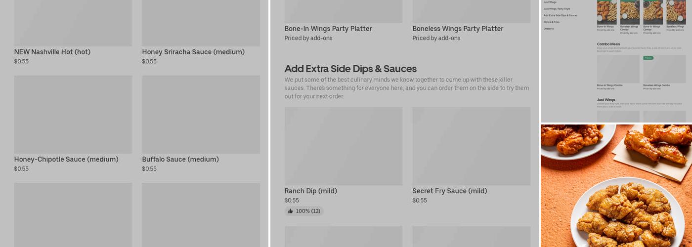 It's Just Wings Menu