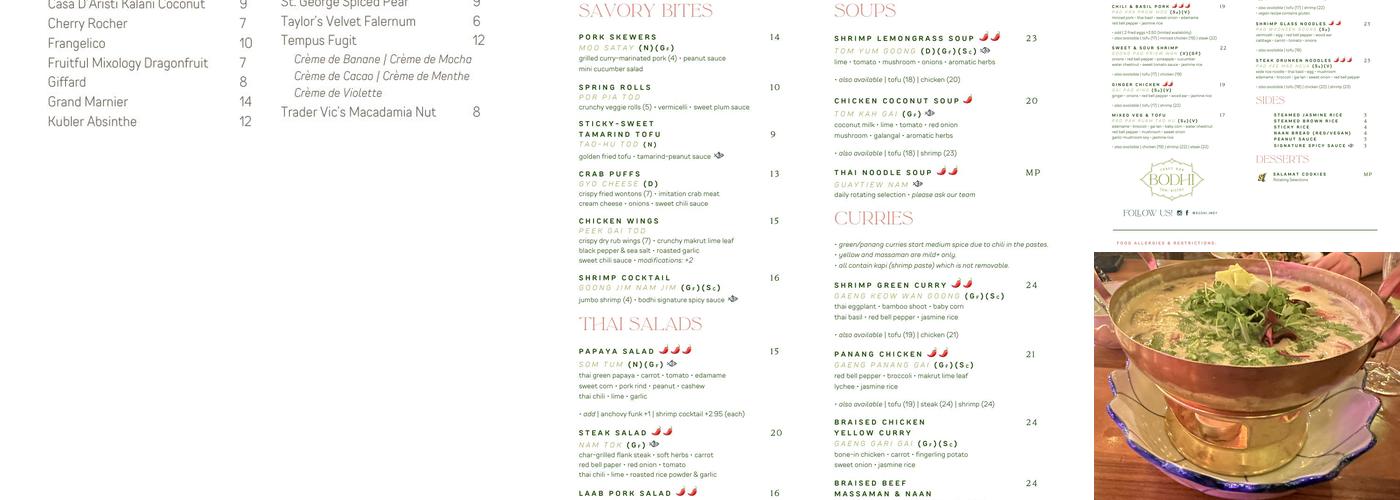 BODHI Menu