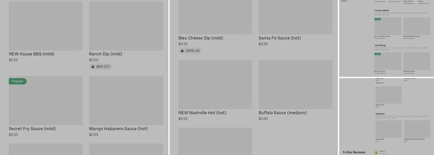 It's Just Wings Menu