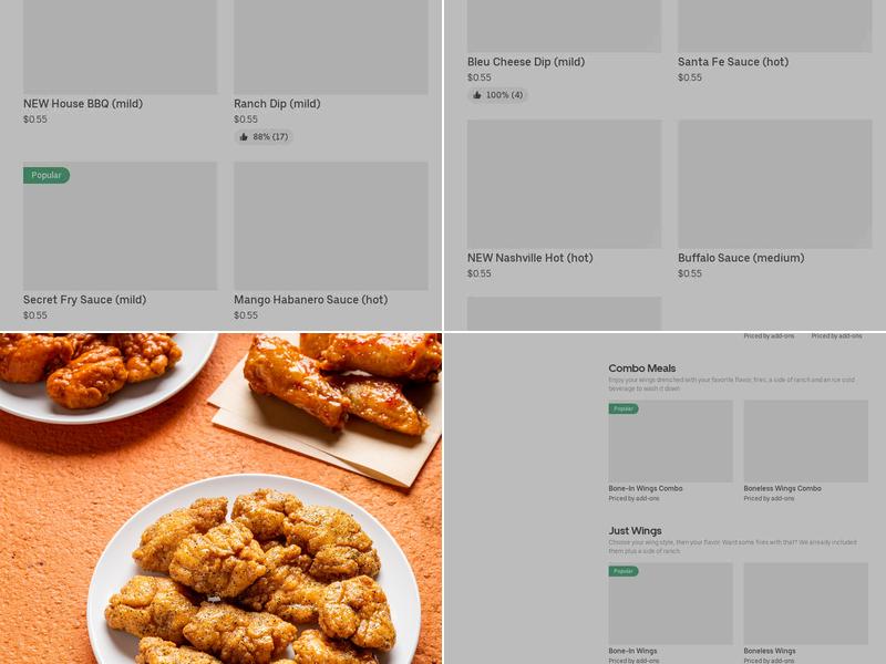It's Just Wings Menu