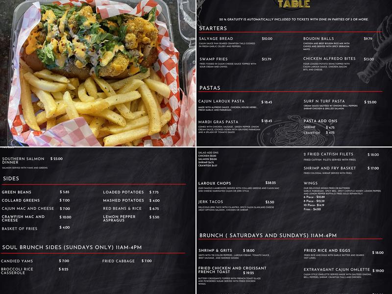 The LaRoux Table Menu
