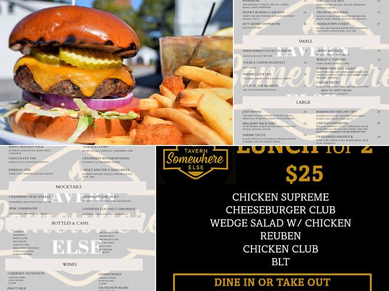 Somewhere Else Tavern Menu
