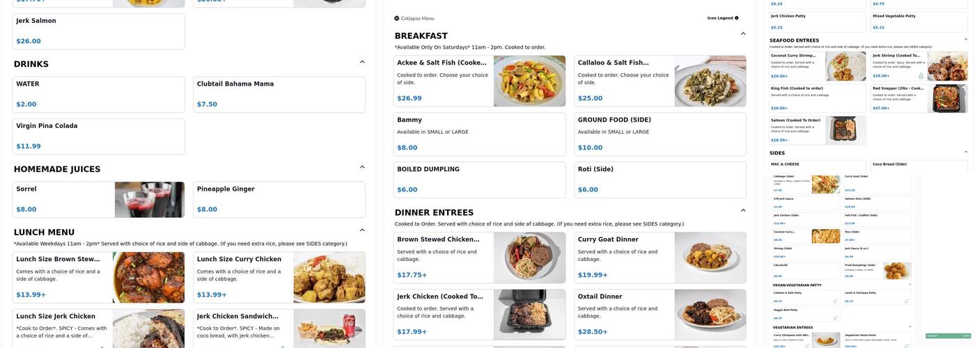 Cool Runnings Eatery Menu