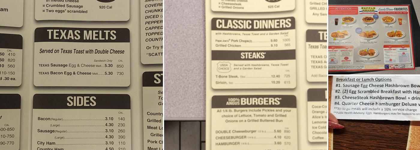 Waffle House Menu