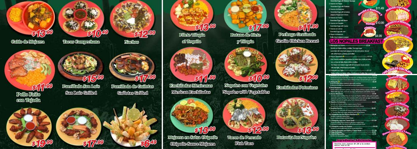 Taqueria Los Nopales Menu