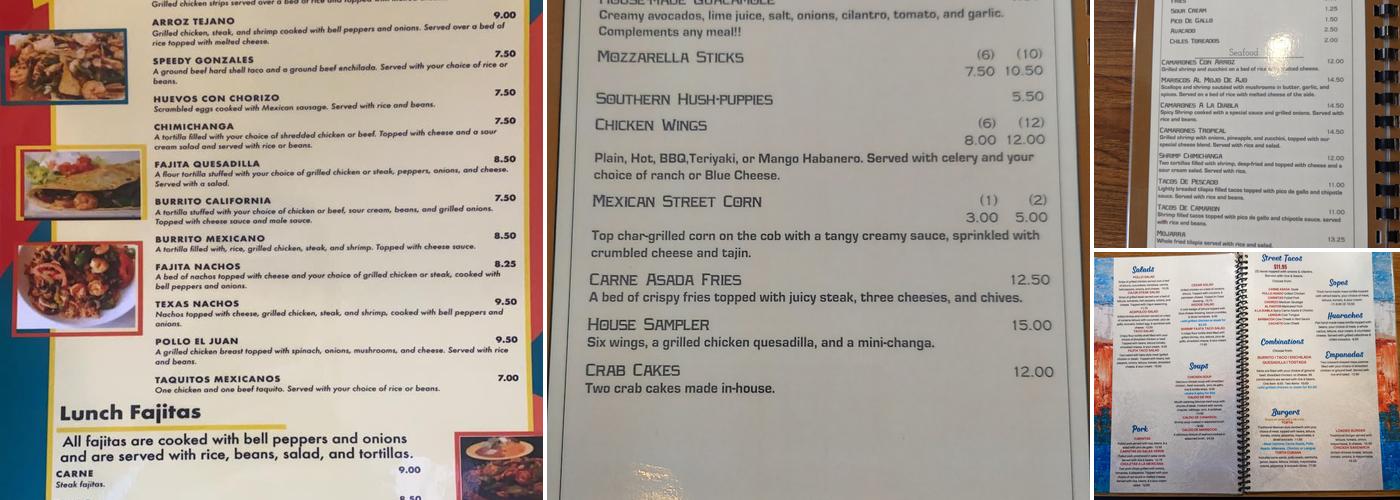 El Juan Mariscos & Grill Menu