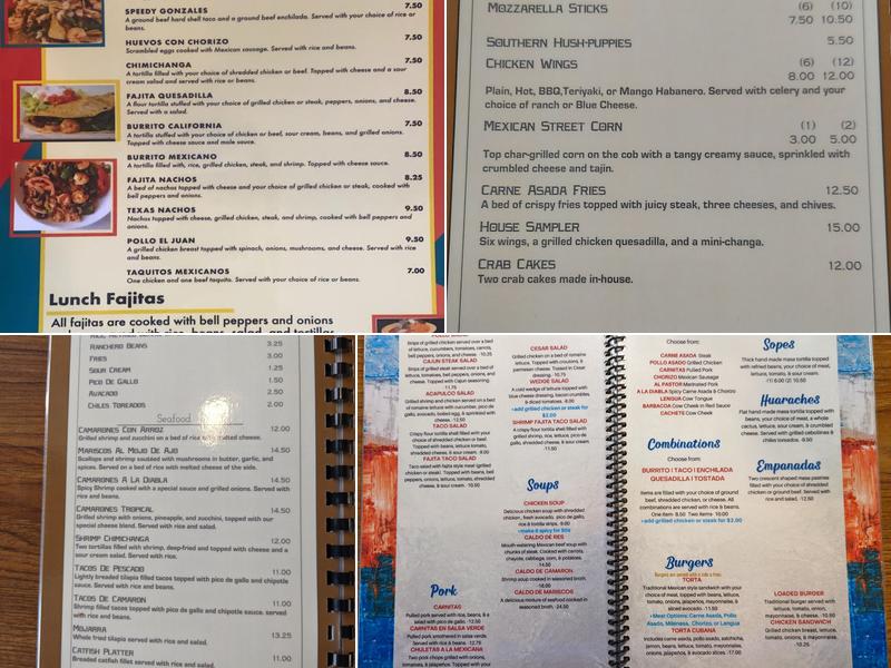 El Juan Mariscos & Grill Menu