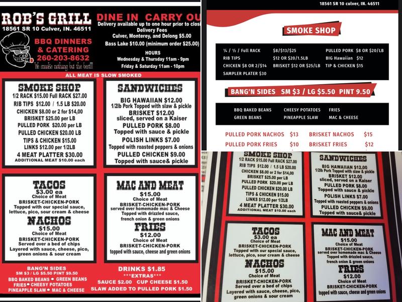 ROB'S GRILL Menu
