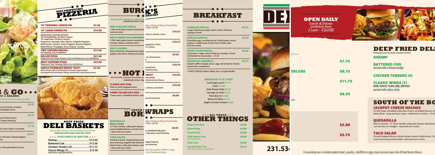 Big Dex's Menu
