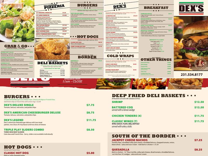 Big Dex's Menu