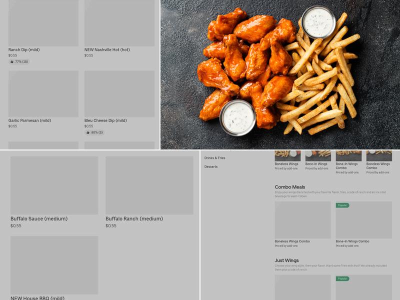 It's Just Wings Menu