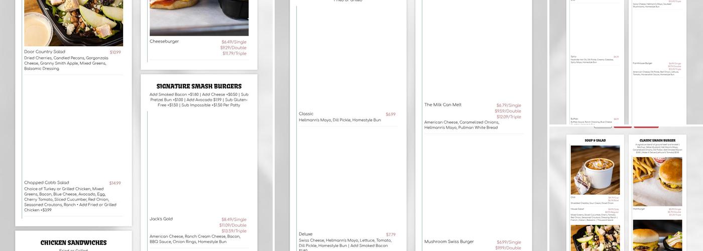 Milk Can Hamburgers & Frozen Custard Menu