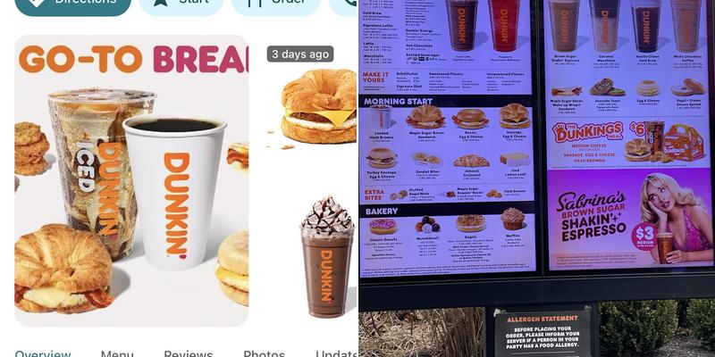 Dunkin' Menu