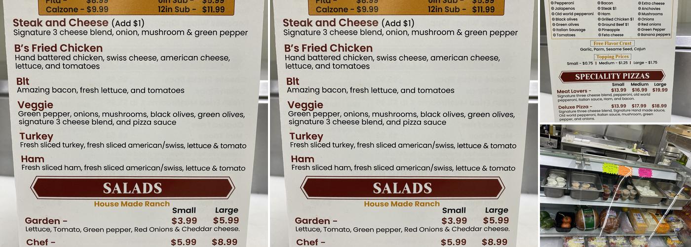 Big b's pizza&eats Menu
