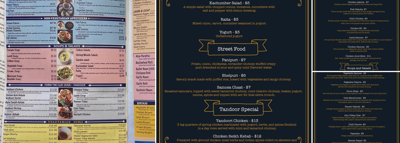 Royal Chef's Kitchen And Banquet Menu