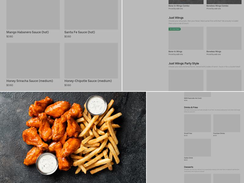 It's Just Wings Menu