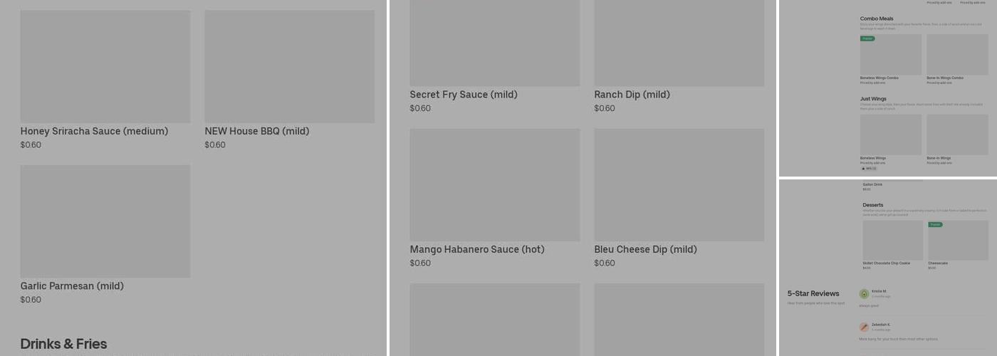 It's Just Wings Menu