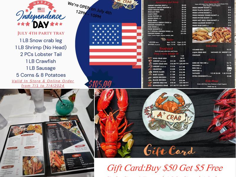 A Plus Crab (Canton) Menu