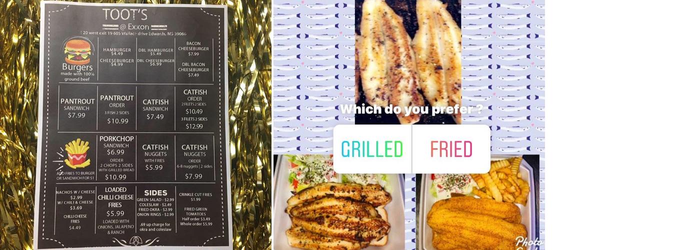 Toot’s At Exxon Menu