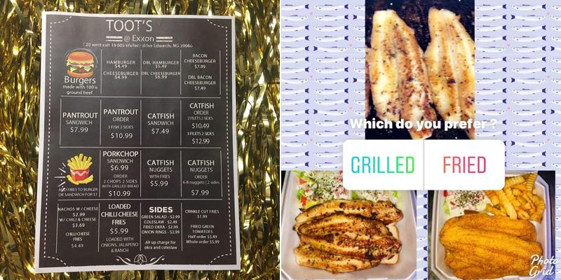 Toot’s At Exxon Menu