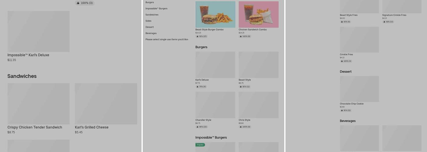 Fast Burger Menu