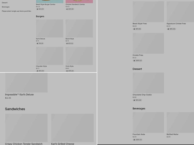 Fast Burger Menu