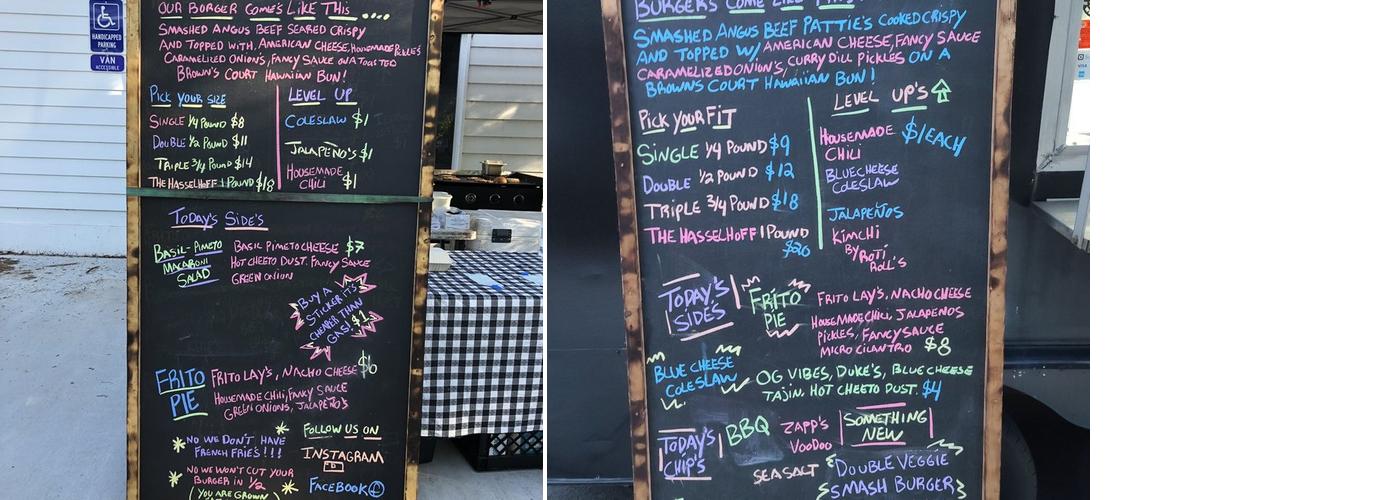 BlackOut Burger Menu