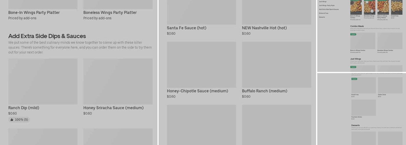 It's Just Wings Menu