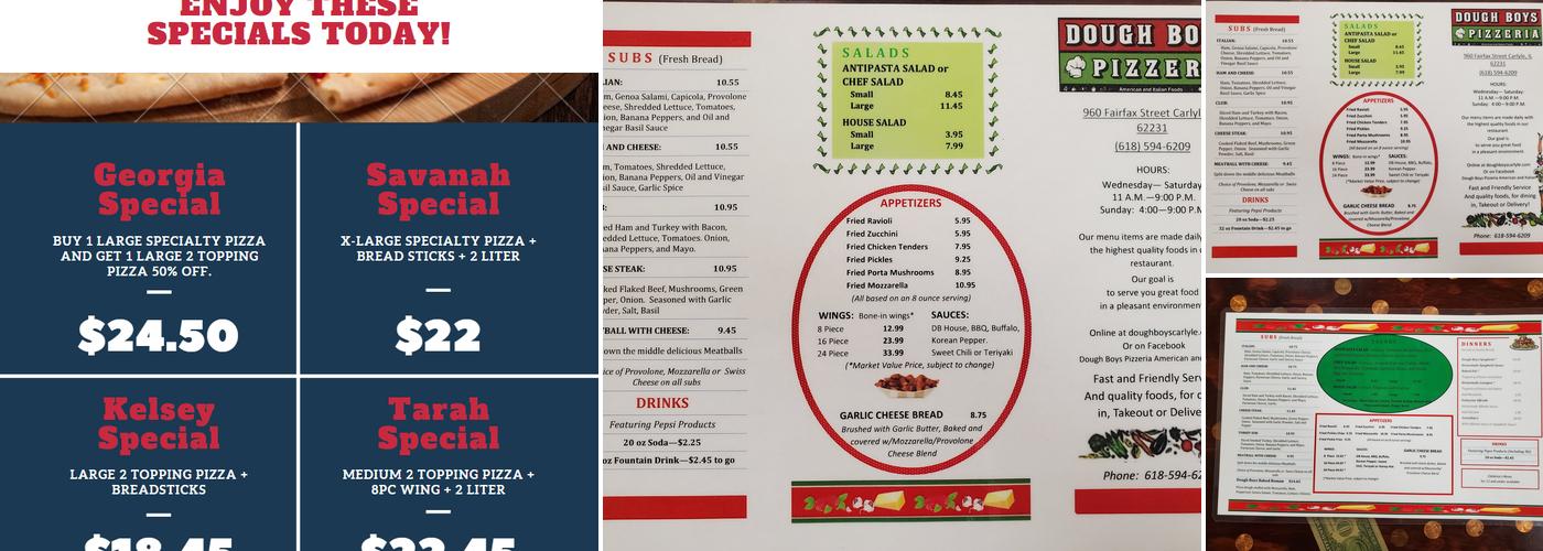 Dough Boys Pizzeria American and Italian Foods Menu
