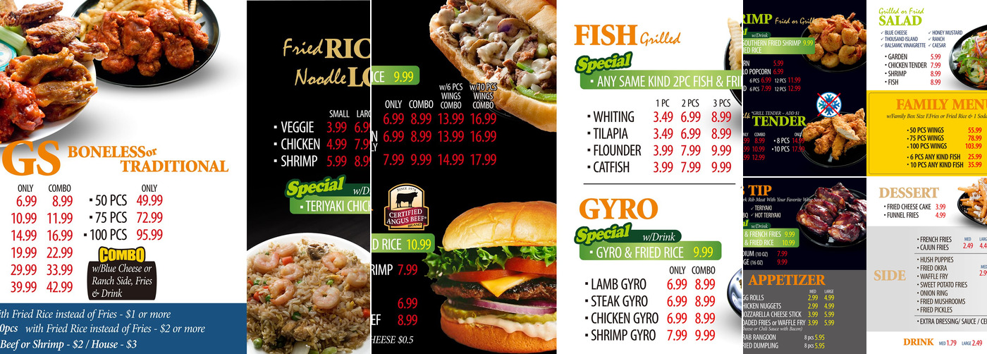 It's Just Wings Menu