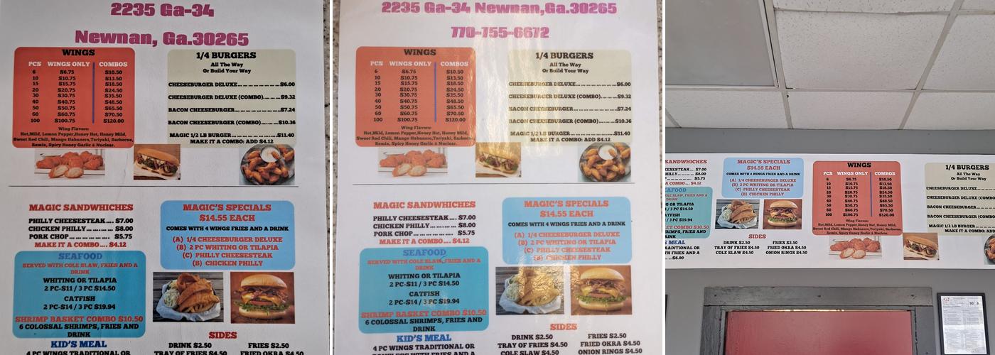 Magic Wings and Things 2 Menu