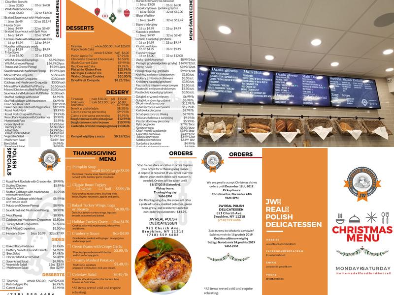 JW Real Polish Delicatessen Menu