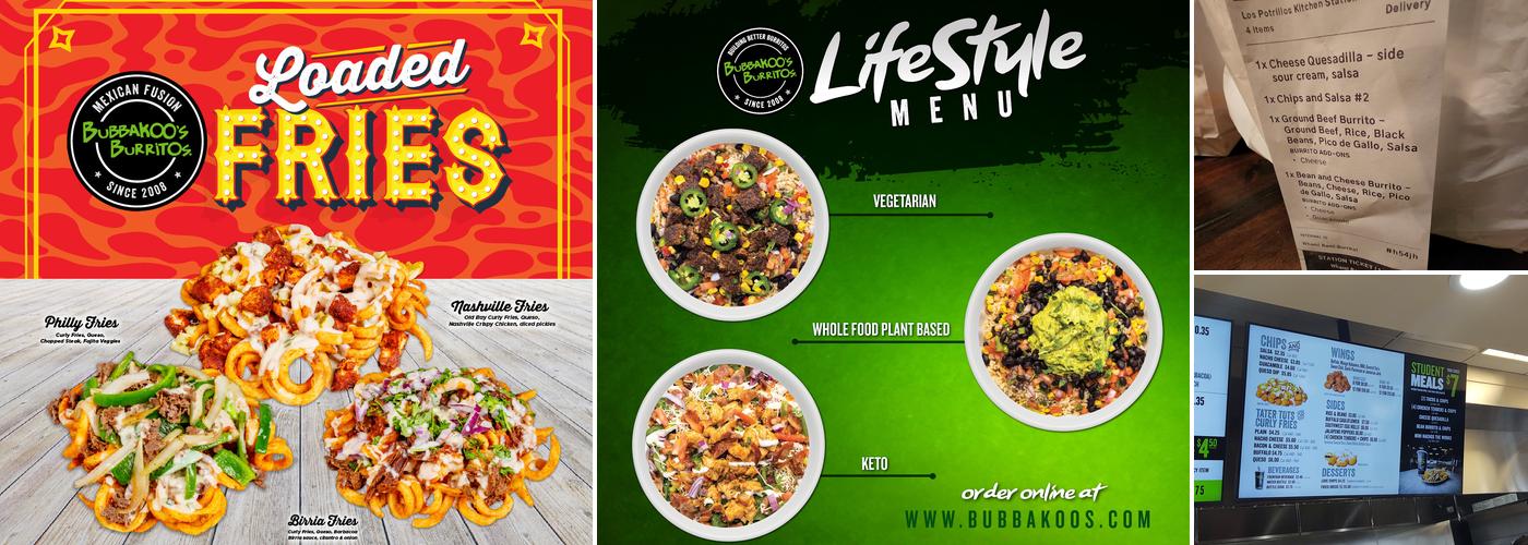 Bubbakoo's Burritos Menu