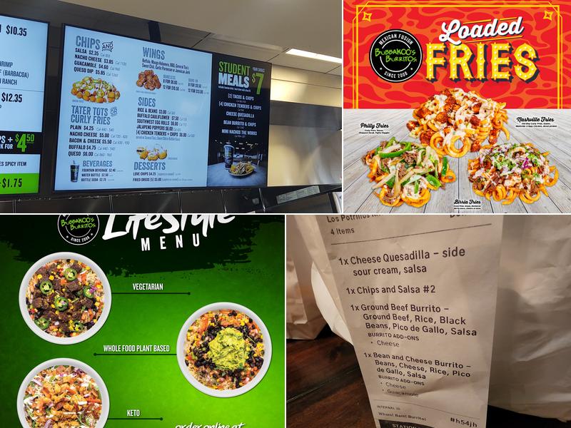 Bubbakoo's Burritos Menu