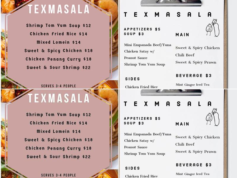 TexMasala Menu