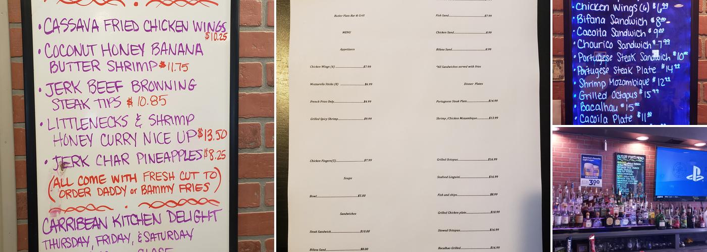 Butler Flats Bar and Grill Menu