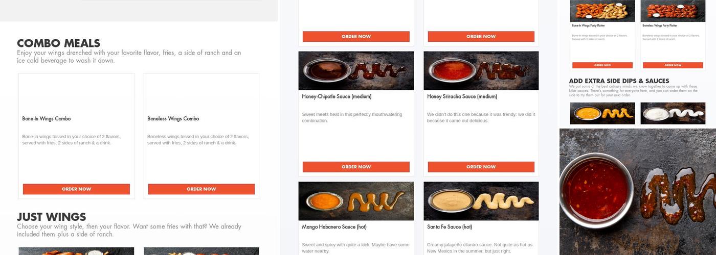 It's Just Wings Menu