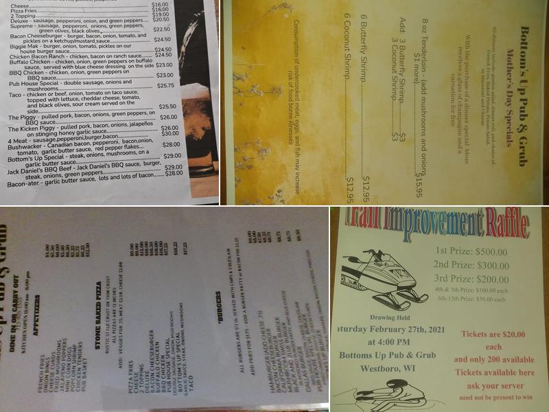 Bottom's Up Pub & Grub Menu