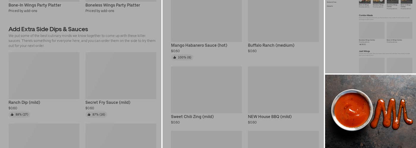 It's Just Wings Menu